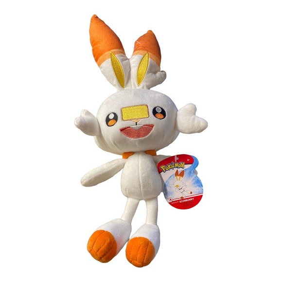 Pokemon Sword & Shield Official 8" Plush - Scorbunny NWT - Picture 1 of 4